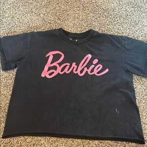 Barbie Black Tee with Pink Logo